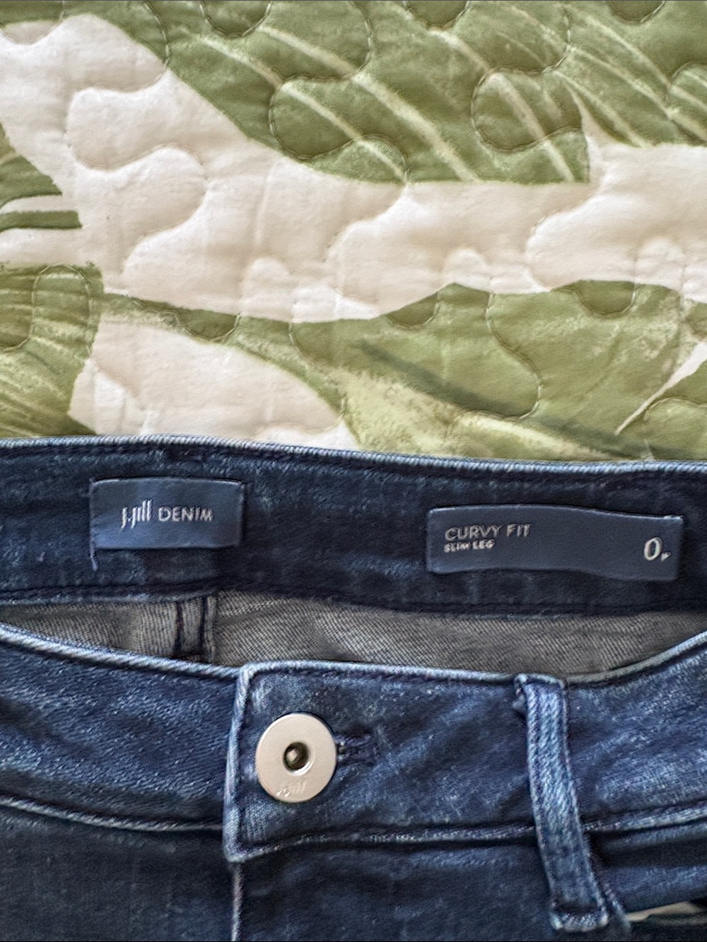 J. Jill Dark Blue Curvy Fit Slim Leg Jeans 0 Petite